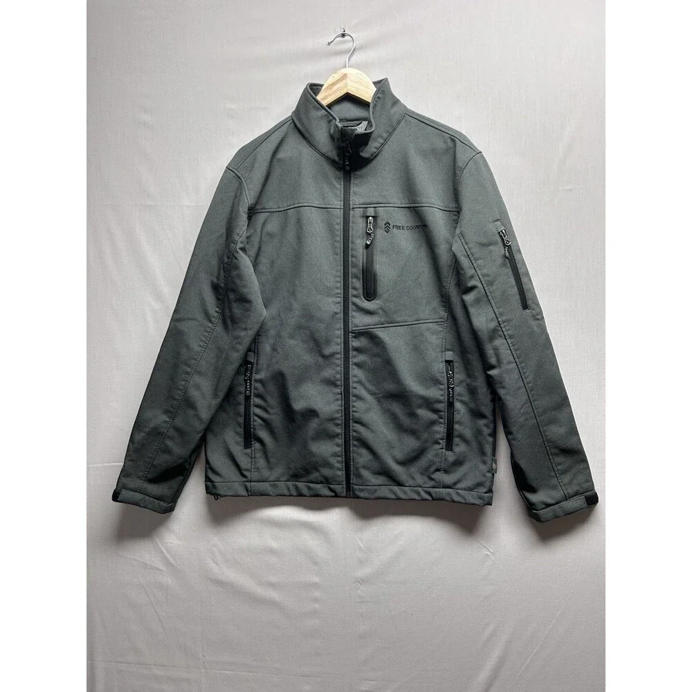 Free Country Men's Stretch Wind & Water Resistant Softshell Jacket Medium